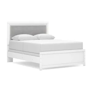 Maeling Queen Upholstered Panel Bed, Dresser and Nightstand