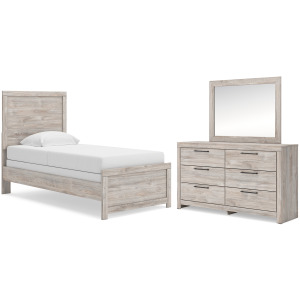 Broachmyn Twin Panel Bed, Dresser and Mirror