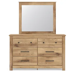 Fenderport Queen Panel Bed with Storage, Dresser and Mirror