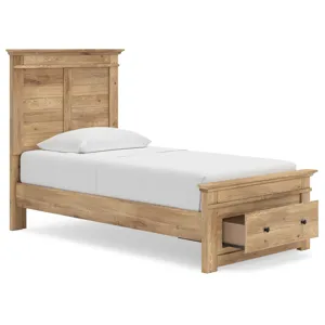 Makidern Twin Panel Storage Bed, Dresser and Mirror