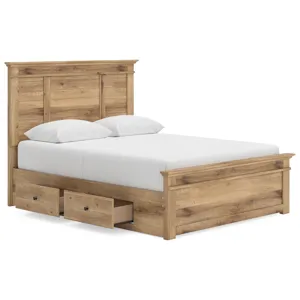 Fenderport Queen Panel Bed with Storage, Dresser and Mirror