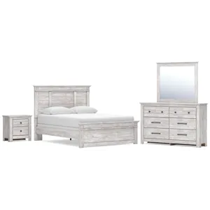 Makidern Queen Panel Bed, Dresser, Mirror and Nightstand