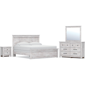 Makidern King Panel Bed, Dresser and Nightstand
