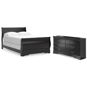 Huey Vineyard Full Sleigh Bed and Dresser