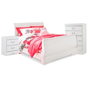 Anarasia Full Sleigh Bed, Chest and Nightstand