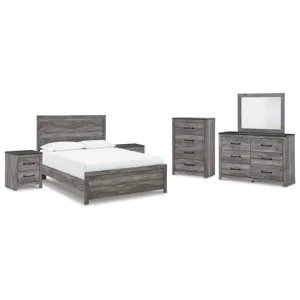 Bronyan Queen Panel Bed, Dresser, Mirror, Chest and 2 Nightstands
