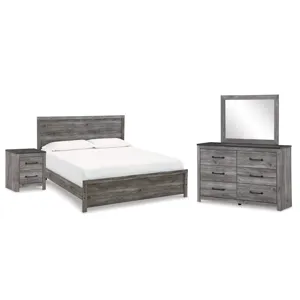 Bronyan King Panel Bed, Dresser, Mirror and Nightstand