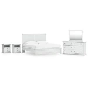 Bostwick Shoals King Panel Bed, Dresser, Mirror and 2 Nightstands