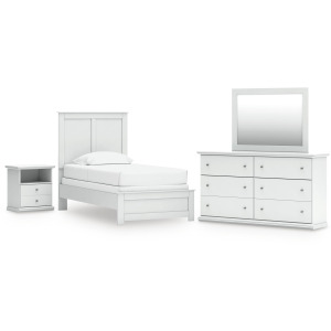 Bostwick Shoals Twin Panel Bed, Dresser, Mirror and Nightstand