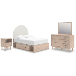 Arloster Full Panel Storage Bed, Dresser, Mirror and Nightstand