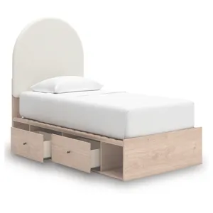 Shapella Twin Upholstered Panel Bed with Storage