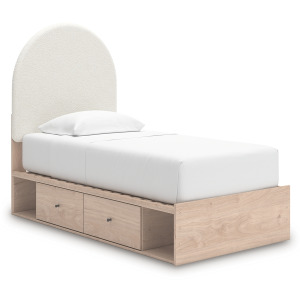 Shapella Twin Upholstered Panel Bed with Storage