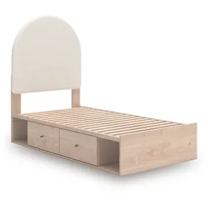 Shapella Twin Upholstered Panel Bed with Storage