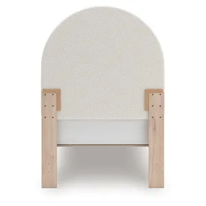 Shapella Twin Upholstered Panel Bed, Dresser and Mirror