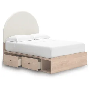 Shapella Full Upholstered Panel Bed with Storage