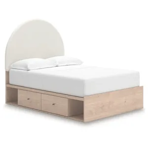 Shapella Full Upholstered Panel Bed with Storage