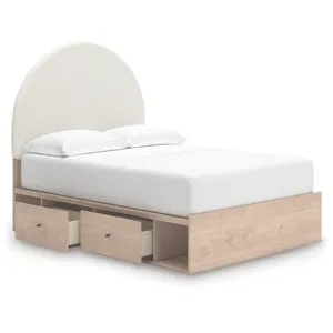 Shapella Full Upholstered Panel Bed with Storage