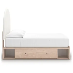 Shapella Full Upholstered Panel Bed with Storage