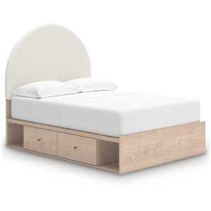 Shapella Full Upholstered Panel Bed with Storage