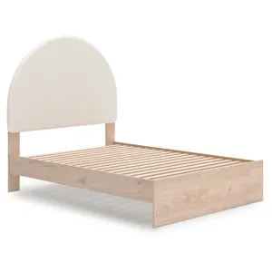 Shapella Full Upholstered Panel Bed, Dresser and Mirror