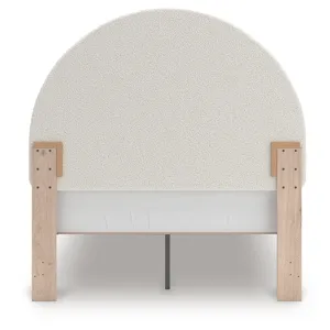 Shapella Full Upholstered Panel Bed, Dresser and Mirror