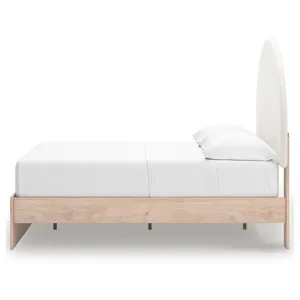 Shapella Full Upholstered Panel Bed, Dresser and Mirror