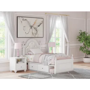 Kozlani Twin Upholstered Panel Storage Bed