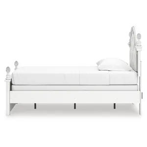 Kozlani Twin Upholstered Panel Bed, Dresser and Mirror