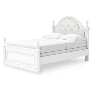 Kozlani Full Upholstered Panel Bed, Dresser and Mirror