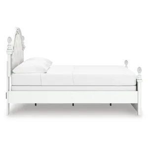 Kozlani Full Upholstered Panel Bed, Dresser and Mirror