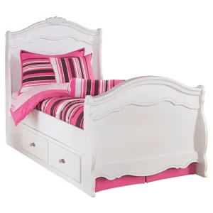 Exquisite Twin Sleigh Bed with Storage