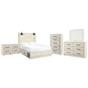 Cambeck Queen Panel Bed with Storage, Dresser, Mirror, Chest and 2 Nightstands