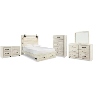 Cambeck Queen Panel Storage Bed, Dresser, Mirror, Chest and 2 Nightstands