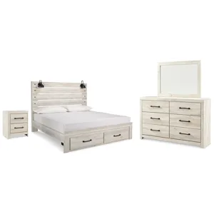 Cambeck King Panel Storage Bed, Dresser, Mirror and Nightstand