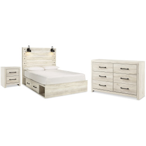 Cambeck Queen Panel Bed with Storage, Dresser and Nightstand