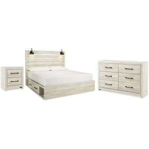 Cambeck King Panel Storage Bed, Dresser and Nightstand
