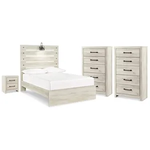 Cambeck Full Panel Storage Bed, 2 Chests and 1 Nightstand