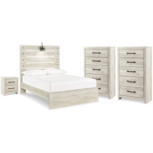 Cambeck Full Panel Storage Bed, 2 Chests and 1 Nightstand