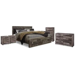 Derekson King Storage Bed, Dresser, Chest and 2 Nightstands