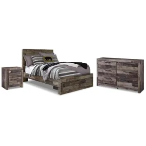Derekson Full Storage Bed, Dresser and Nightstand
