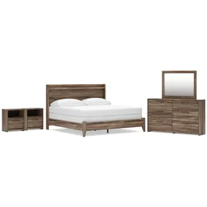 Baystorm King Panel Bed, Dresser, Mirror and 2 Nightstands