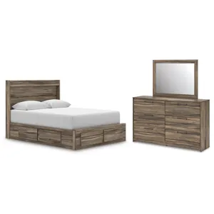 Elbrim Queen Panel Storage Bed, Dresser and Mirror