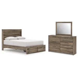 Elbrim Queen Panel Storage Bed, Dresser and Mirror
