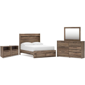 Elbrim Full Panel Storage Bed, Dresser, Mirror and 2 Nightstands