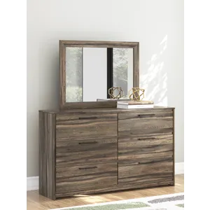 Elbrim King Panel Bed, Dresser, Mirror and Nightstand
