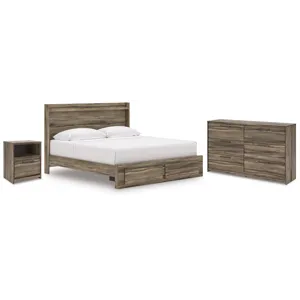 Elbrim King Panel Storage Bed, Dresser and Nightstand