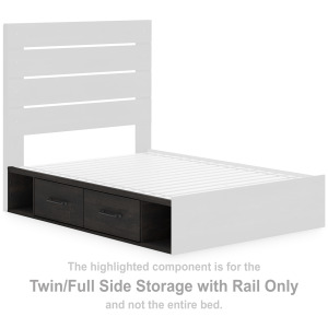 Hollivern Twin/Full Side Storage with Rail