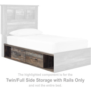 Drystan Twin/Full Side Storage with Rails