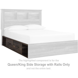 Drystan Queen/King Side Storage with Rails