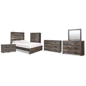 Drystan Queen Panel Bed, 2 Dressers, Mirror, Chest and 2 Nightstands